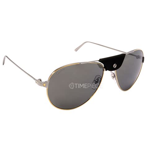 Cartier Silver Pilot Men's Sunglasses CT0038S 003 59